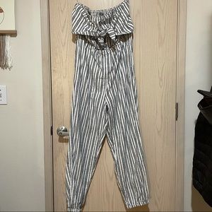 Aerie Linen Strapless Jumpsuit